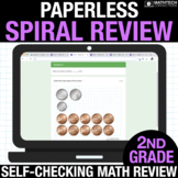 Digital Math Spiral Review 2nd Grade Paperless Morning Wor