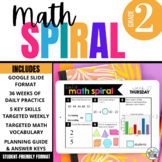 2nd Grade Math Spiral Review 36 Weeks of Digital Homework 