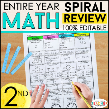 Preview of 2nd Grade Math Spiral Review - Morning Work, Math Homework, or Warm Ups BUNDLE