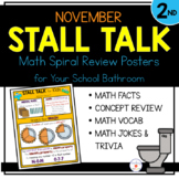 2nd Grade Math Spiral Review Posters- November Stall Talk