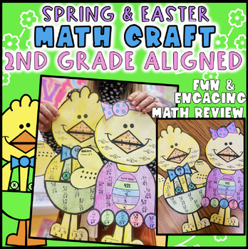 Preview of 2nd Grade Math Spring Chick Easter Craft Subtraction Addition Comparing Numbers