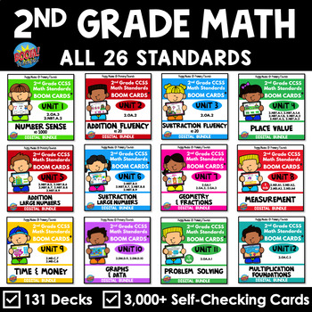 Preview of 2nd Grade Math Standards Boom Cards™ | MEGA BUNDLE