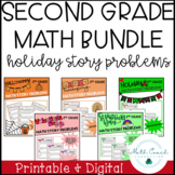 2nd Grade Math Story Problem HOLIDAY MATH Bundle | Second Grade Problem Solving