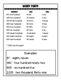 2nd Grade Math Student Reference Sheets