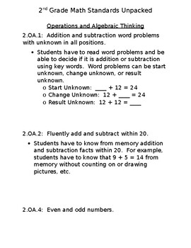 Preview of 2nd Grade Math Study Guide