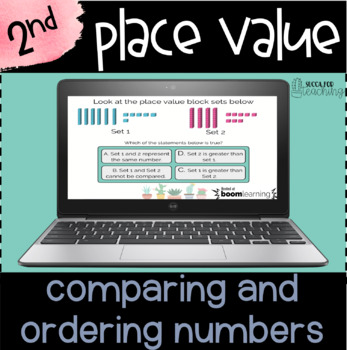 Preview of Boom Cards™ Distance Learning |  2nd Grade Comparing Numbers Digital Task Cards