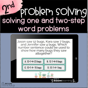 Preview of Boom Cards™ Distance Learning |  2nd Grade Math Word Problems Digital Task Cards