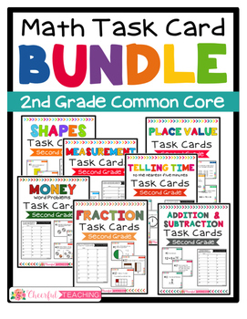 Preview of 2nd Grade Math Task Card BUNDLE!
