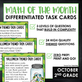 2nd Grade Math Task Cards Differentiated September Math Sp