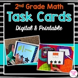 2nd Grade Task Cards for Math Centers (Digital & Printable)