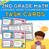 2nd Grade Math Task Cards: Expanded Form, Word Form, & Sta