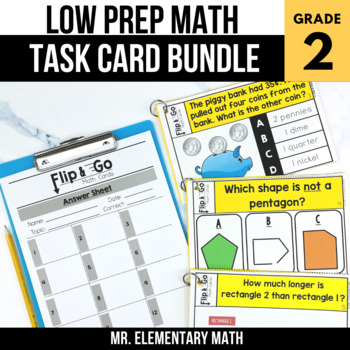 Preview of 2nd Grade Math Task Cards & Review - Early Finisher Activities