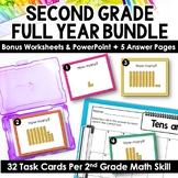 2nd Grade Math Task Cards for the Year - Mental Math, Geom