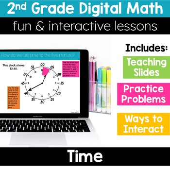 Preview of 2nd Grade Math Telling Time 2.MD.7 Digital Math Activities Digital Resources