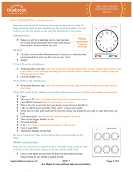 2nd Grade Math | Telling Time: Drawing Hour and Minute Hands & Writing ...