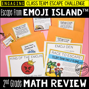 Preview of 2nd Grade Math Test Prep Escape Room Game | End of Year Review