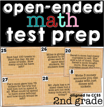 Preview of 2nd Grade Math Test Prep: OPEN-ENDED