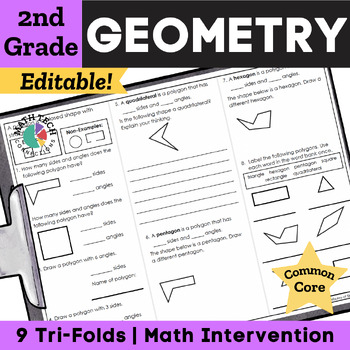 Preview of 2nd Grade Math Intervention Geometry: Partitioning Shapes, Attributes of Shapes