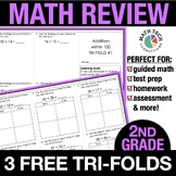 2nd Grade Math Review FREE Trifolds, Math Brochures, Math 