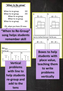 2nd Grade Unit: Two Digit Addition WITH Regrouping Problem Solving***PDF