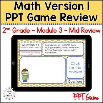 Preview of 2nd Grade Math Version 1 Module 3 - Mid-module review Digital PPT Game