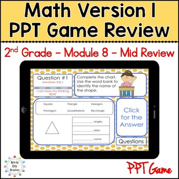 Preview of 2nd Grade Math Version 1  - Module 8 Mid-module review Digital PPT Game