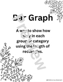 2nd Grade Math Vocabulary B&W Floral