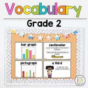 Preview of 2nd Grade Math Vocabulary Posters & Math Bulletin Board 