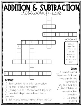 2nd Grade Vocabulary Crossword Puzzle