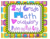 2nd Grade Math Vocabulary Posters and Flashcards
