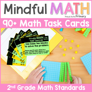 Preview of 2nd Grade Math Warm-Up Task Cards & Daily Math Practice Small Group Activities