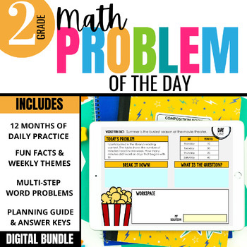 Preview of 2nd Grade Problem of the Day: Daily Challenge Math Word Problems DIGITAL BUNDLE