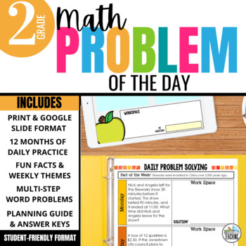 Preview of 2nd Grade Math Word Problem of the Day: Daily Problem Solving Bundle | FULL YEAR