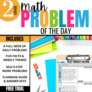 Preview of 2nd Grade Math Word Problem of the Day: Daily Problem Solving | FREE