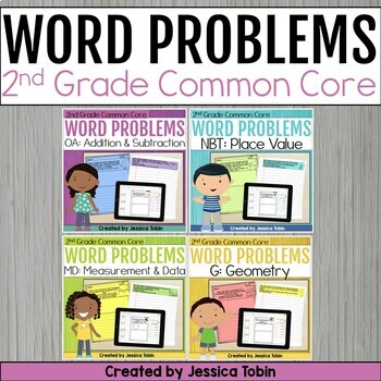 Preview of 2nd Grade Math Word Problems Bundle - Second Grade Short Answer Responses