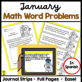 2nd Grade Math Word Problems January in Spanish CCSS 2.OA.