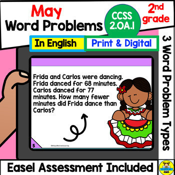 Preview of 2nd Grade Math Word Problems for May CCSS 2.OA.1