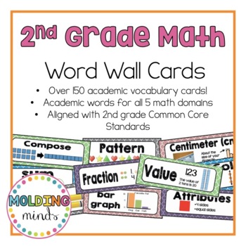 2nd Grade Math Word Wall Cards by Molding Minds | TpT