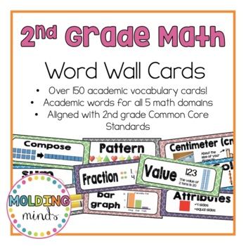 Preview of 2nd Grade Math Word Wall Cards