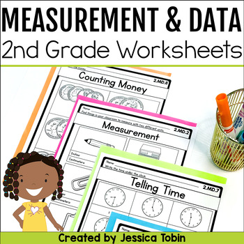 Preview of Measurement Worksheets, Telling Time, Graphing, Money Worksheets, 2nd Grade Math