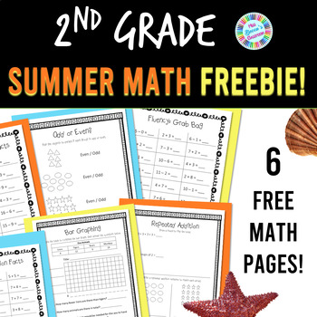 Preview of 2nd Grade Math Worksheets - Arrays & Repeated Addition, Even & Odd, Bar Graphs