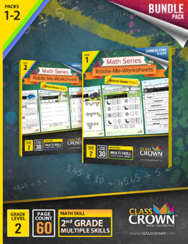 Preview of 2nd Grade Math Worksheets Bundle Pack – Packs 1 and 2 – CCSS Aligned
