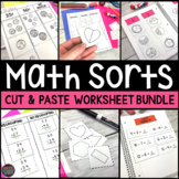 2nd Grade Math Worksheets - Cut and Paste Math Sorts - Pri
