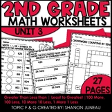 100 More 100 Less 2nd Grade Math Worksheets | Greater Than