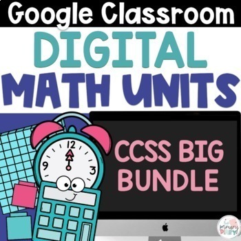 Preview of Math Google Slides Interactive Digital Math Unit, Lessons, Activities 2nd Grade