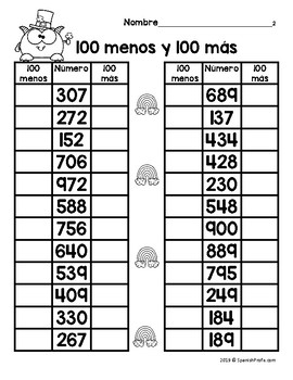 2nd grade math in spanish march hojas de matematicas segundo marzo