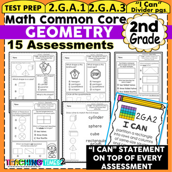 Preview of 2nd Grade Math - Geometry - Common Core Assessments Pack