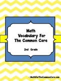 2nd Grade Math vocabulary for The Common core