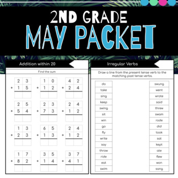 Preview of 2nd Grade May Packet: Independent Work, Morning Work, Extra Practice