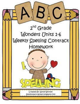 Preview of Wonders McGraw-Hill Differentiated 2nd Spelling Homework Units 1-6 (Editable)